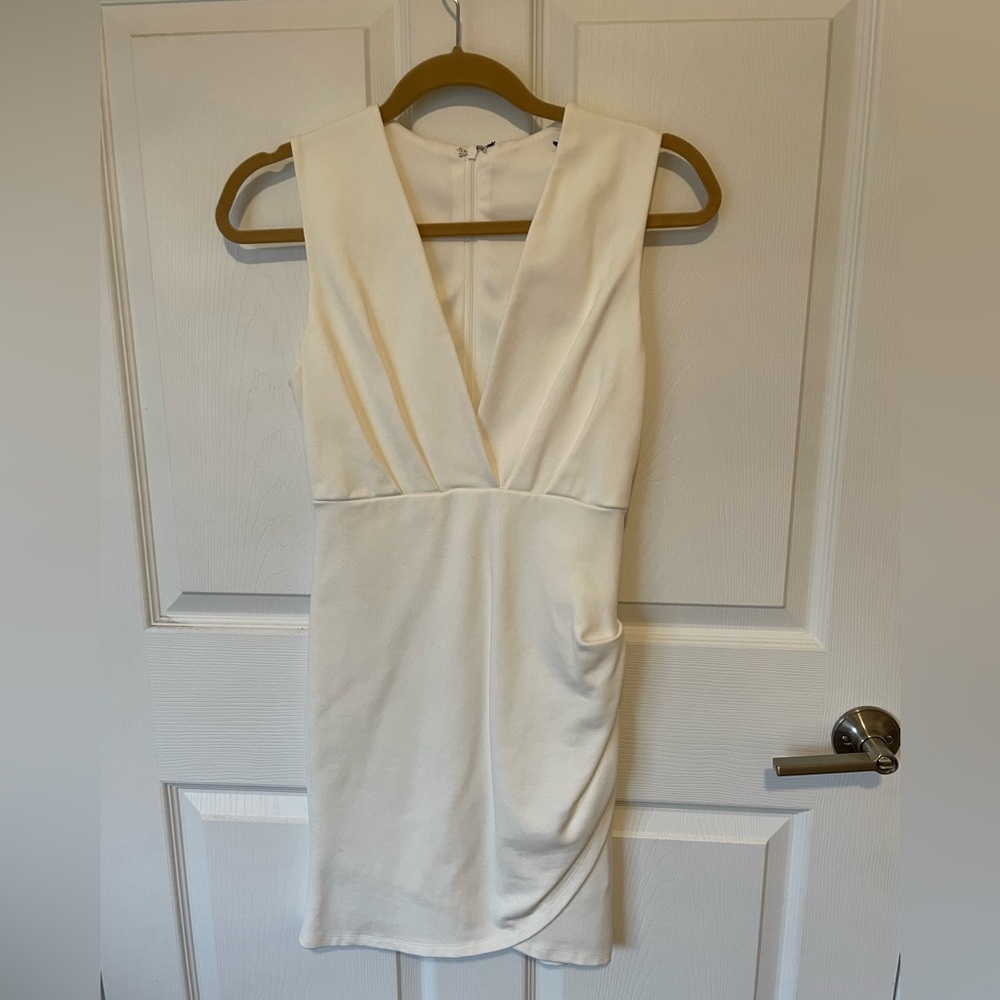 Lulu’s White Front Crossover Plunge Dress